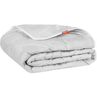 Kamelhaardecke 135 x 200 cm, leichte Sommerdecke, Bettdecke, Bezug aus Baumwolle, liebling - Weiß