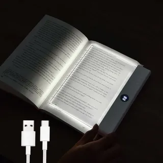Maxspace Leselampe Buch, 3 Lichtfarben Dimmbares LED Buchlampe mit Timer, Wiederaufladbare Buch Leselampe für Nachtlesungen im Bett (Weiß)