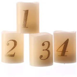 MARELIDA LED Kerzen mit Zahl 4 St. beige