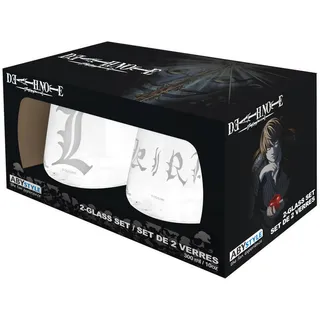 Death Note Kira & L Unisex Glas-Set durchsichtig Glas Anime, Fan-Merch, TV-Serien
