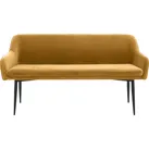 Sitzbank SALESFEVER "Komfortable Sitzbank", gelb (senfgelb, schwarz, schwarz), B:160cm H:85cm T:61cm, Metall, Polyester, Sitzbänke, Sitzbank, mit Armlehnen und Rückensteppung