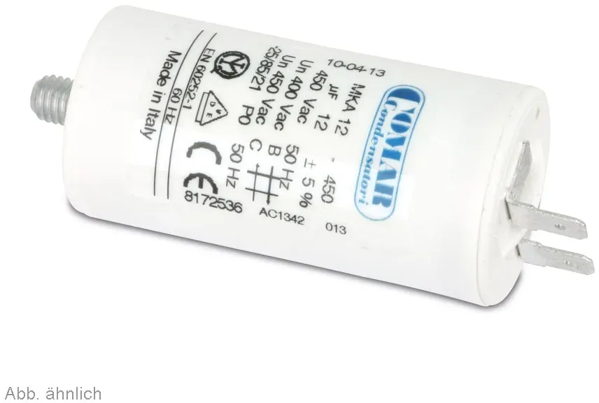 COMAR Motorkondensator FS (Flachstecker), 16 μF, 450 V, 6,3 mm