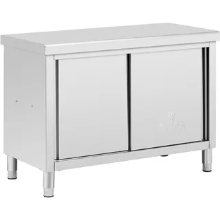 Edelstahl-Arbeitsschrank mit Durchreiche - ECO - 120 x 60 cm - 500 kg - Royal Catering RCSSCB-120X60-H