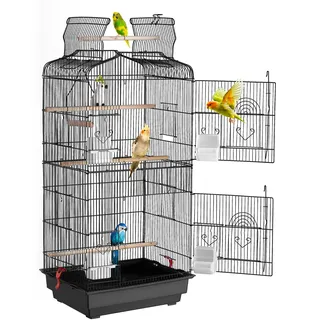 Vevor Vogelkäfig, 457 x 355 x 925 mm, Vogelhaus für Sittiche, Finken, Kanarienvögel, Unzertrennliche, Nymphensittiche, Wellensittiche, kleine Mönchssittiche, Metallkäfig mit Schaukel & Sitzstange