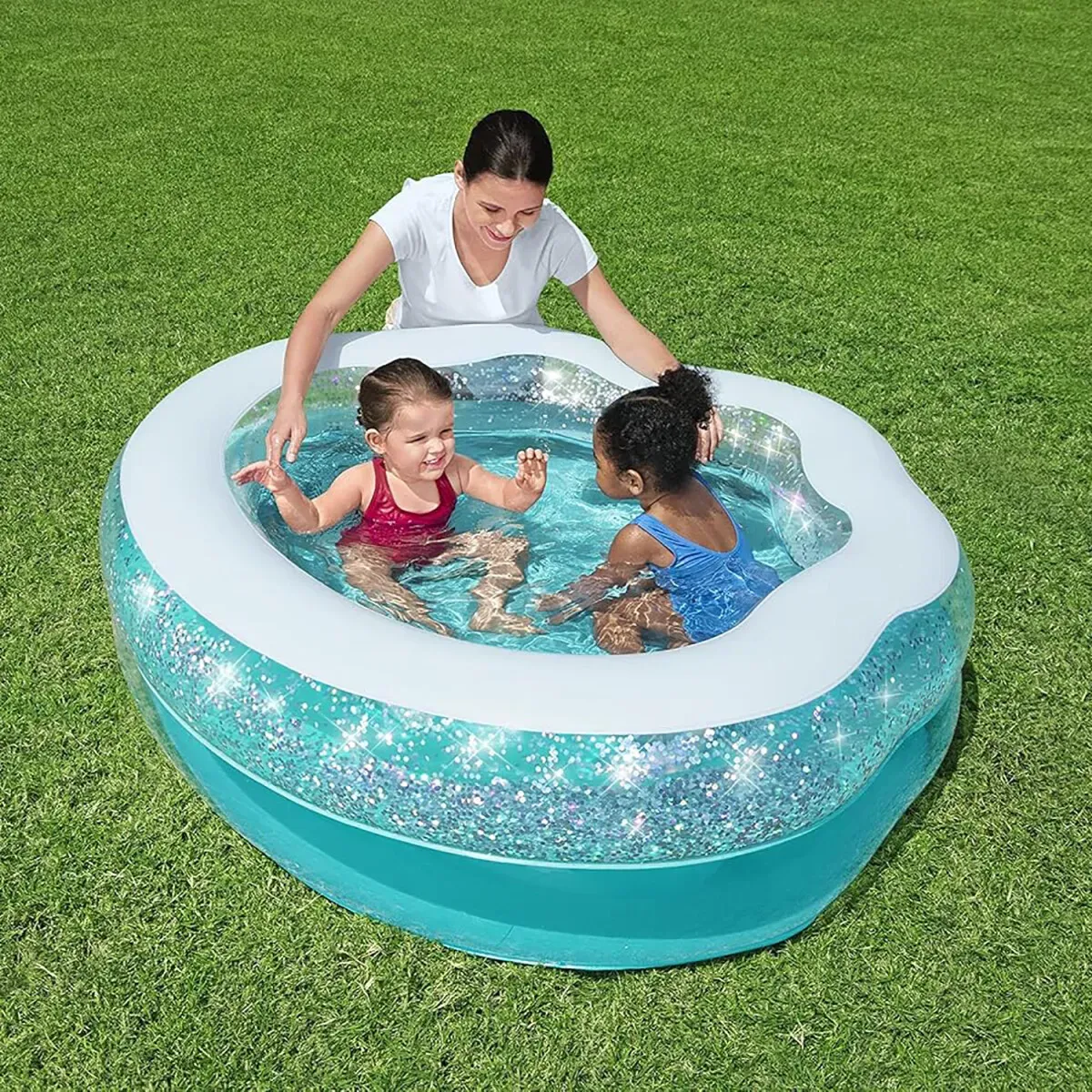 Bestway Kinderpool Pool Sparkle Shell Glänzend Glitzer 43 cm x 150 cm x 127 cm