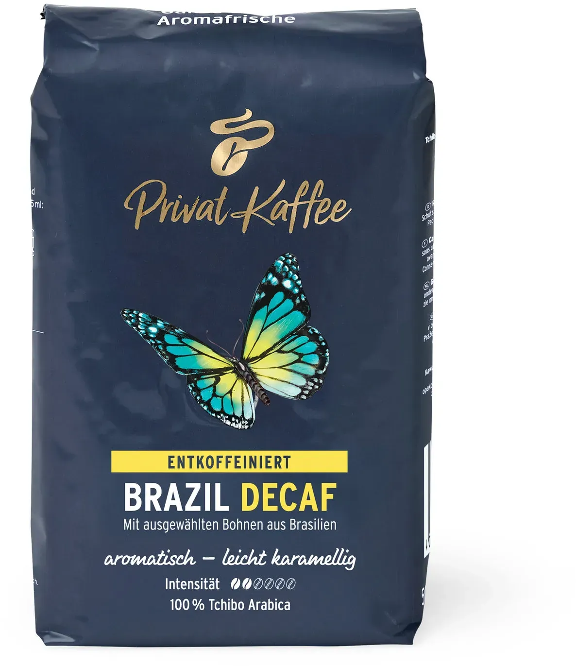 Tchibo - Privat Kaffee Brazil Decaf - 500 g Ganze Bohne - Intensität: 2/6