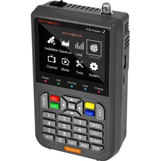 GTMEDIA V8 Finder 2 Satellitensuchgerät, DVB-S/S2/S2X Satellitensignaldetektor, 3,5-Zoll-LCD-Display, globale Verwendung, mit Aufbewahrungstasche,...