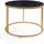 Couchtisch Aulum 50 x 70 cm Marmor schwarz Gold Metall Holzwerkstoff Rund 70x50x70 Wohnzimmer Wohnzimmertische Couchtische