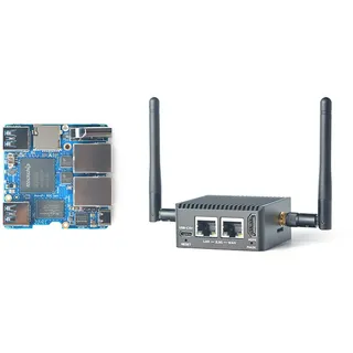 Nanopi R5C Mini WLAN Router OpenWRT mit Rockchip RK3568B2 Soc 4GB LPDDR4X RAM 0.8T NPU Onboard Dual PCIe 2.5Gbps Ethernet M.2 Key E USB Ports Support FriendlyWrt Ubuntu (4+32GB with WiFi Module)