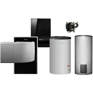 Buderus WLW196i-14 IR E Logaplus Wärmepumpen-Paket mit Warmwasserspeicher SH400 RS-B + Pufferspeicher P200.5 S-B für Mischkreis - 7739616998