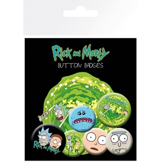 Rick and Morty Characters Button-Pack Mehrfarbig