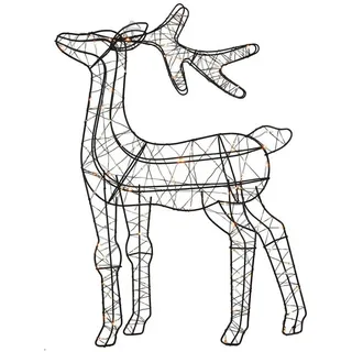 HIT LED-Rentier H 55 cm RUDI, H 55 cm - Schwarz - Kunststoff