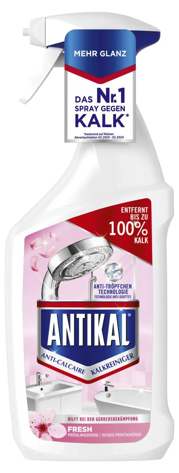 ANTIKAL® FRESH Badreiniger Frühlingsrose 0,80 l