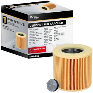 McFilter Patronenfilter (1 Filter) Lamellenfilter passend für Kärcher, für Kärcher Nass-Trockensauger Staubsauger WD 2.400 M, WD 2.500 M, A 2251, 2254 Me, wie Kärcher 6.414-552.0, 6.414-772.0, 6.414-547.0, (1-St., Filter + Verschlussschraube), wie Kärcher 6.414-552.0, 6.414-772.0, 6.414-547.0 orange