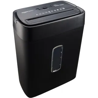 Amazon Basics Querschnitt Aktenvernichter für 12 Blätter, für Papier und Kreditkarten Schredder, 12 Blatt (neues Modell), Schwarz