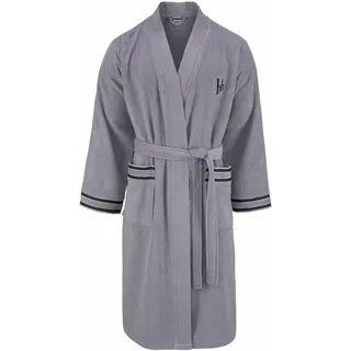bruno banani Herrenbademantel »Roy, ideal für Sauna & Spa, Hotelbademantel, Morgenmantel«, (1 St.), mit farblich abgesetzten Streifen, Bademantel, Baumwolle, S-3XL Bruno Banani grau Länge: 125 cm