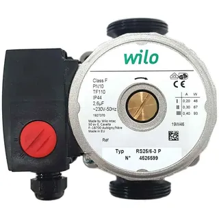 Wilo RS 25/6 3P, Hocheffiziente Heizungspumpe, Nassläufer-Umwälzpumpe, Baulänge 130mm, G 1 1/2