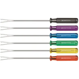 PB Swiss Tools Fleischfonduegabeln PB4041, Zubehör Kochen am Tisch, Blau, Gelb, Grün, Rot, Schwarz, Violett
