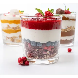 konzept Dessertgläser 12-teiliges Set aus Glas, große Gläser für Nachtisch, ideal als Eisgläser oder Joghurtgläser