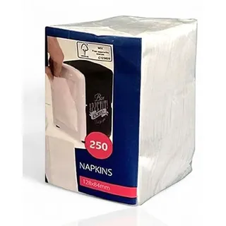 WESTCRAFT 250 Zellstoff Servietten weiß 1/8 Falz, Tissueservietten 12 x 8,5 cm, für Bistro | Imbiss | Food Gastro | Tissue Gastronomie - kompatibel mit Cabanaz Spender (1 x 250 pieces (white, a bit thicker))