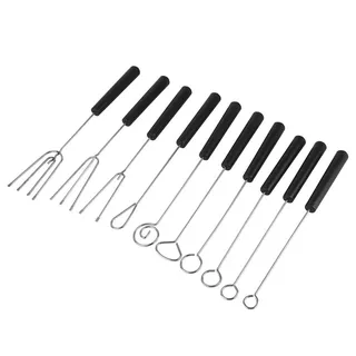 Psytfei 10 Stück Schokoladen-DIY-Edelstahl-Dip-Gabel-Set ist für Küchen-Konditorei zur Herstellung von Handgemachten Schokoladen-Süßigkeiten und Anderen Hilfsmitteln