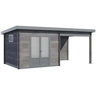 Wolff Finnhaus WPC Trend D+ inkl. Lounge 6 x 3,32 x 2,51 m grau