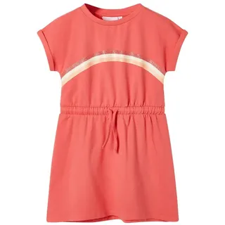 vidaXL Kinderkleid mit Kordelzug Flügelärmel Kinder Kleid Mädchenkleid Korallenrosa 140