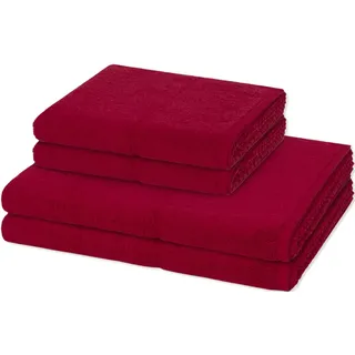 4-teilig Handtuch-Set Ruby Dunkelrot