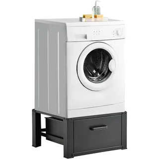 [en.casa] Waschmaschinenunterschrank Comfortixx 63 x 54 x 31 cm Schwarz