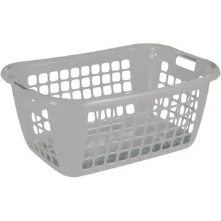 SUNWARE Wäschekorb Basic 79L silber 65 x 45 x 27 cm