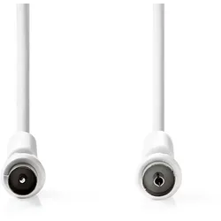 Nedis Koaxial Kabel - IEC (Coax) Stecker - IEC (Coax) Buchse - Vernickelt - 120 dB - 75 Ohm - 4-fach geschirmt - 2.00 m - Rund - PVC - Weiss - Label
