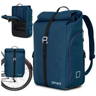 otinga Fahrradtasche Flip V3 Fahrradtasche Rucksack Wasserdicht Gepäckträgerhalterung, 34L Gepäckträgertasche mit Rucksack, Radtasche, in 3 Sekunden umgebaut blau