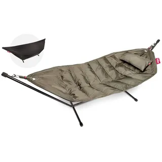 Fatboy Headdemock Deluxe XXL Hängematte inkl. Kissen Taupe Freistehend Outdoor Garten Hängematte Ständer Luxus Hängematte, Tragfähigkeit 150kg - Taupe