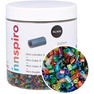 INNSPIRO Glasfelsen Zylinder Mini 2 Schnitte Mischung 2x2mm 250gr