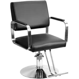 Saterkali Salonstuhl für Haarstylisten, schwarzer Friseursalon-Haarstuhl mit strapazierfähiger, höhenverstellbarer Liege, Friseurstuhl für Haarstylisten, Haarschneidestuhl, Friseursalonstuhl, Schwarz