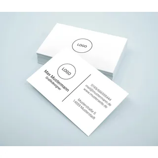100-10 Tsd Visitenkarten erstellen und auf premium Papier drucken lassen | 85 x 55 mm Karten auf 350g Kraftpapier | Visitenkarte mit Foto oder Logo beidseitig bedruckbar selbst gestalten