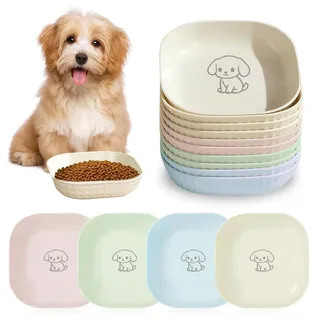 10 Stück Fütterung Hundenapf,Katzennapf,Katzenschüssel,Katzennapf Flach,Fressnapf Katze Futternapf,Runden Katzenteller,Fressnapf Katze,Antischlingnapf für Kleine Hunde
