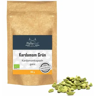 Wilder Grüner Kardamom ganz, Kardamomkapseln, Premium BIO-Qualität, handverlesen, 100g - Pfefferdieb®