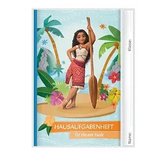 ROTH Hausaufgabenheft Disney Vaiana für clevere Faule liniert DIN A5 ohne Rand, 104 Blatt