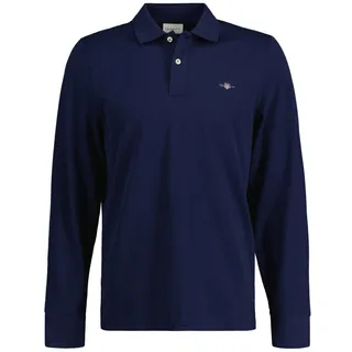 GANT Herren. Poloshirt 1er Pack Regular Shield Longsleeve Pique Rugger - Blau - 3XL,XXXL