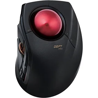 ELECOM DEFT PRO Trackball-Maus, kabelgebunden, kabellos, Bluetooth 3 Typen Verbindung, ergonomisches Design, 8-Tasten-Funktion, roter Ball, Windows11, MacOS (M-DPT1MRXBK)