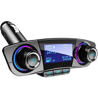 Bluetooth Transmitter, Asudaro Auto Radio Transmitter BT06 KFZ Wireless Bluetooth Radio Adapter Freisprecheinrichtung Car Kit mit Dual USB Ladegerät,Schwarz