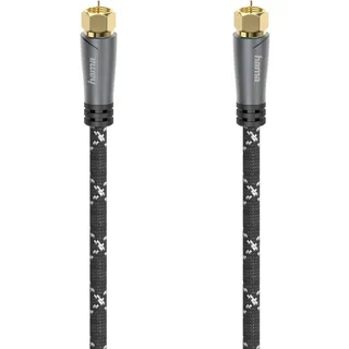 Hama SAT-Anschlusskabel F-Stecker - F-Stecker 1,5 m Schwarz/Grau