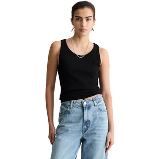 Marc O'Polo DENIM "aus Bio-Baumwoll-Stretchjersey", Damen, Gr. XXS, schwarz, Obermaterial: 96% Baumwolle, 4% Elasthan, unifarben, slim fit, Rundhals, Shirts T-Shirt
