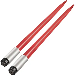 Vevor Heusapf, Paar, 99,1 cm, Ballenspieß, 1366 kg Tragkraft, Ballenspieß, Schnellbefestigung, quadratische Heuballenspieß, 4,3 cm, rot beschichtete Ballengabeln, Ballenspieß mit Sechskantmutter und Hülse für Schaufeln, Traktoren, Lader