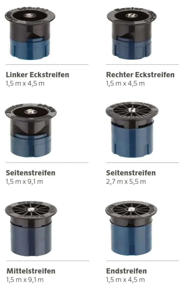Streifensprühdüse für HUNTER-Gehäuse (Seitenstreifen-Sprühdüse: LCS-515, Linker Eckstreifen 1,5 m x 4,5 m)