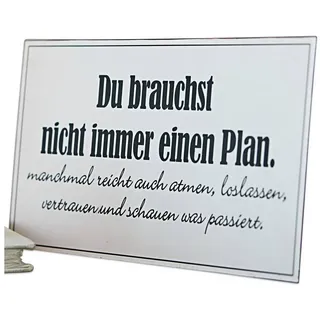 Mirabeau Wanddekoobjekt Deko-Schild Plan weiß weiß