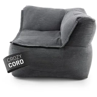 Lumaland Modulares Eckteil rechts - Cord-Reihe | Indoor Sitzsack mit Softer Struktur, ideal Sofa Modulen & zum Pouf | Bean Bag mit Füllung - für Wohnzimmer & Co. - 81x81x70 cm