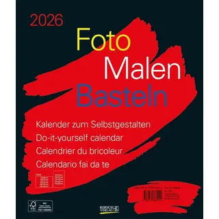 Korsch Verlag Foto-Malen-Basteln Bastelkalender schwarz groß 2026