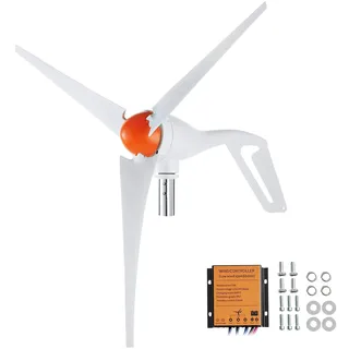 Vevor 500 W Windkraftanlage, 12 V Windgenerator, 3-Blatt-Windkraftgenerator mit Anemometer, MPPT-Regler und einstellbarer Windrichtung, geeignet für Zuhause, Bauernhof, Wohnmobile, Boote